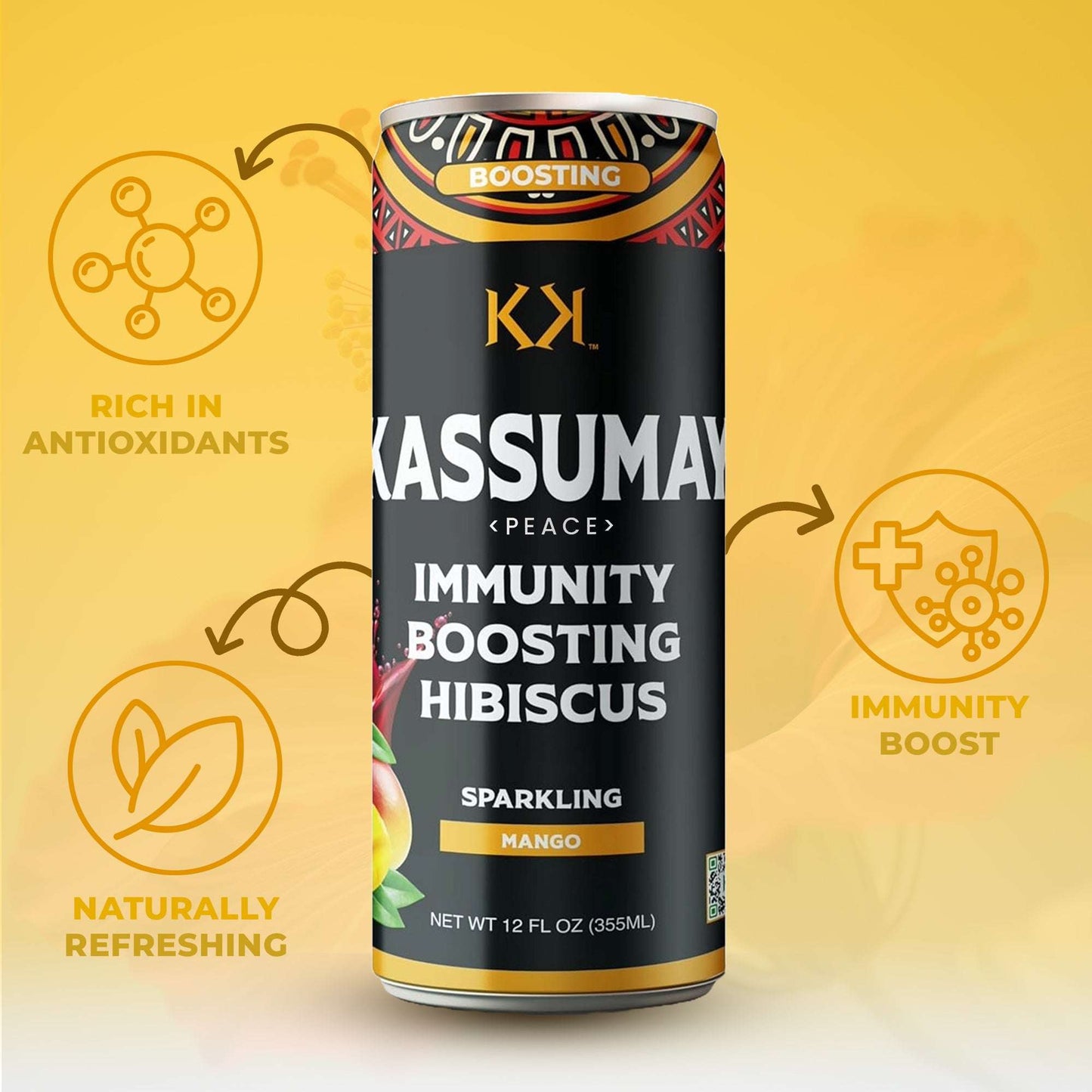 IMMUNITY BOOSTING HIBISCUS & MANGO SPARKLING - 12-Pack