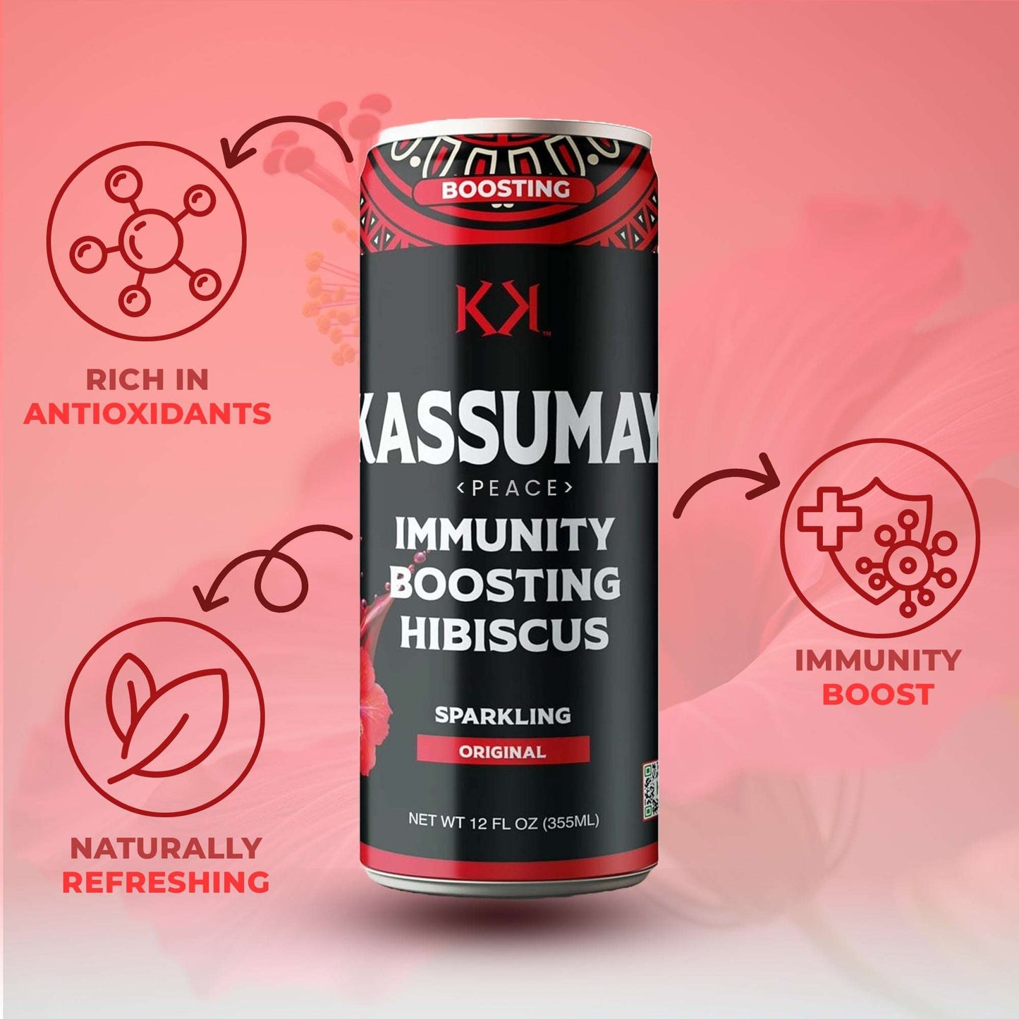 IMMUNITY BOOSTING HIBISCUS SPARKLING - 12-Pack