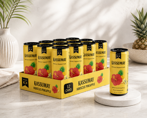 Hibiscus Pineapple – Immune Support Soda, 12-Pack