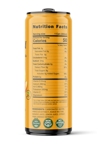 Save 20% Hibiscus Mango – Immune Support Soda, 24-Cases