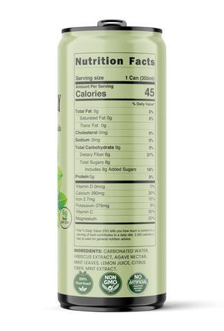 Save 20% Hibiscus Mint – Immune Support Soda, 24-Cases