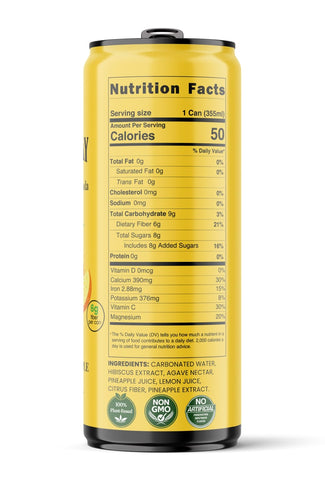 Save 10% Hibiscus Pineapple – Immune Support Soda, 12 Cases